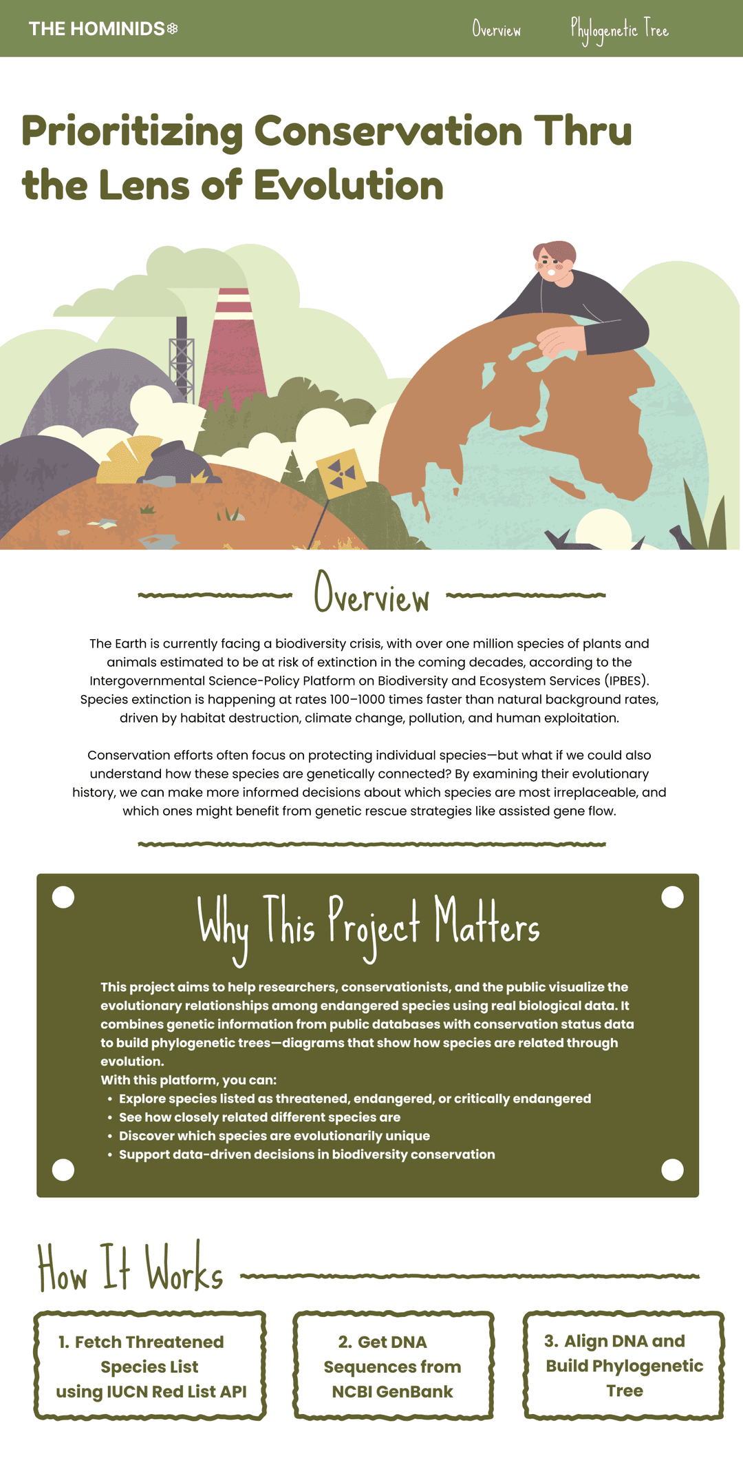 Phylogentic Tree Visualizer for Conservation Evolution